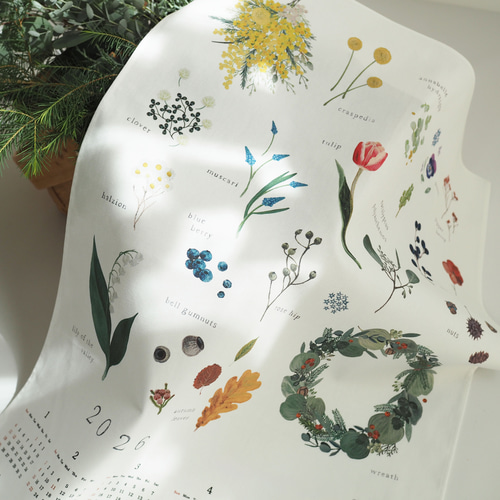 SALE 30%off】Blomary ファブリックカレンダー 2026 カレンダー ISHI