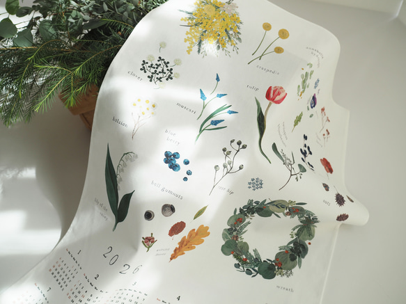 Blomary ファブリックカレンダー 2026 2枚目の画像