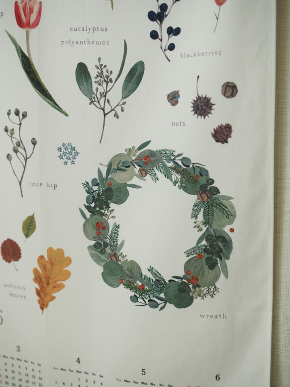 Blomary ファブリックカレンダー 2026 11枚目の画像