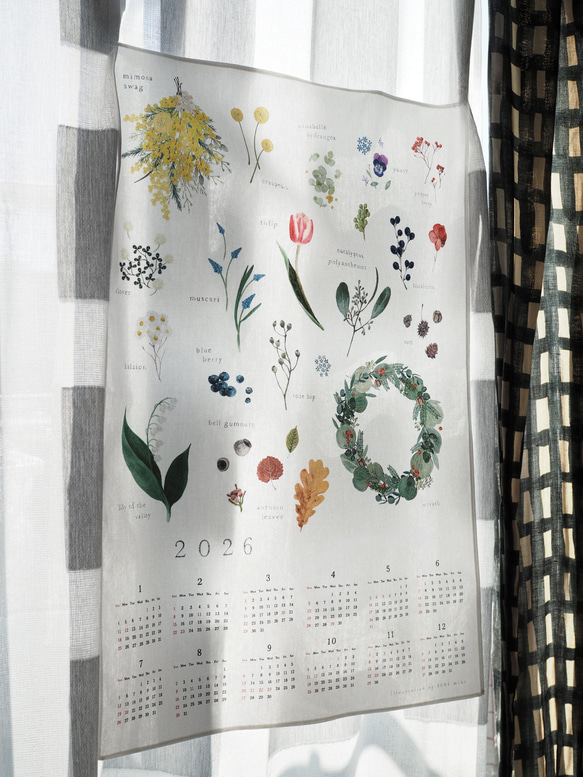 Blomary ファブリックカレンダー 2026 7枚目の画像