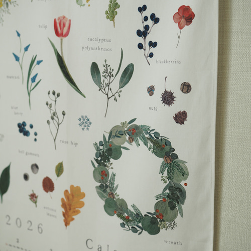 SALE 30%off】Blomary ファブリックカレンダー 2026 カレンダー ISHI