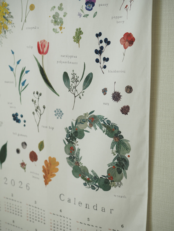 Blomary ファブリックカレンダー 2026 8枚目の画像