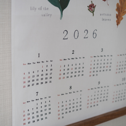 Blomary ファブリックカレンダー 2026 カレンダー ISHI miki 通販