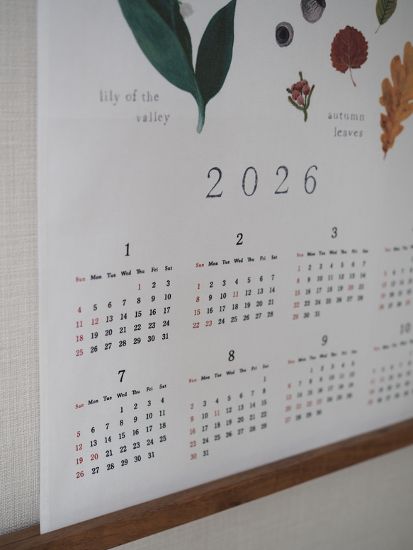 Blomary ファブリックカレンダー 2026 12枚目の画像