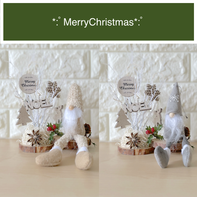 〜クリスマス〜ブランチツリーと妖精ニッセ大　LEDライト付き【FD088】