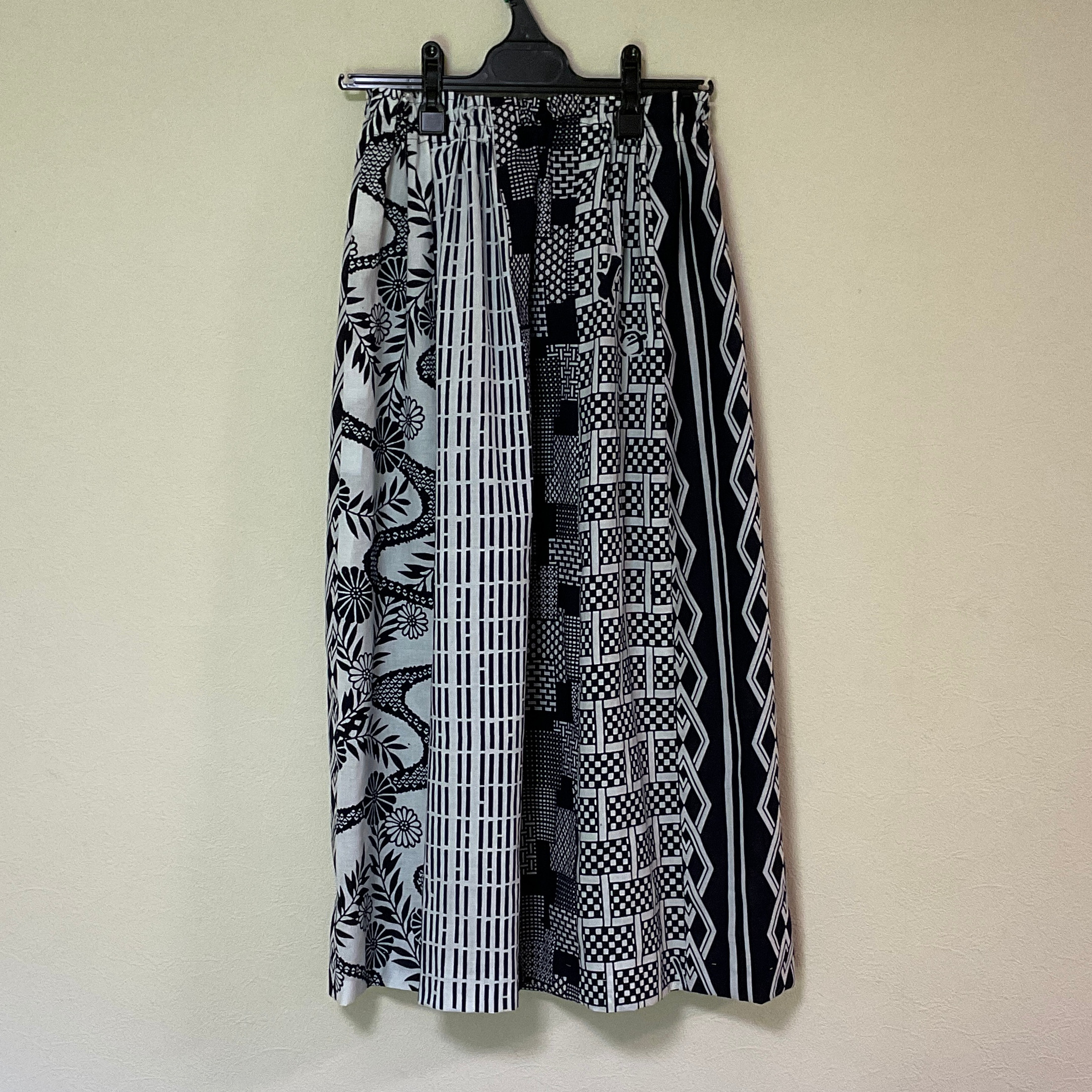 浴衣リメイク Ｄ パッチワーク ギャザースカート  コットン  浴衣スカート 着物リメイク  着物スカート