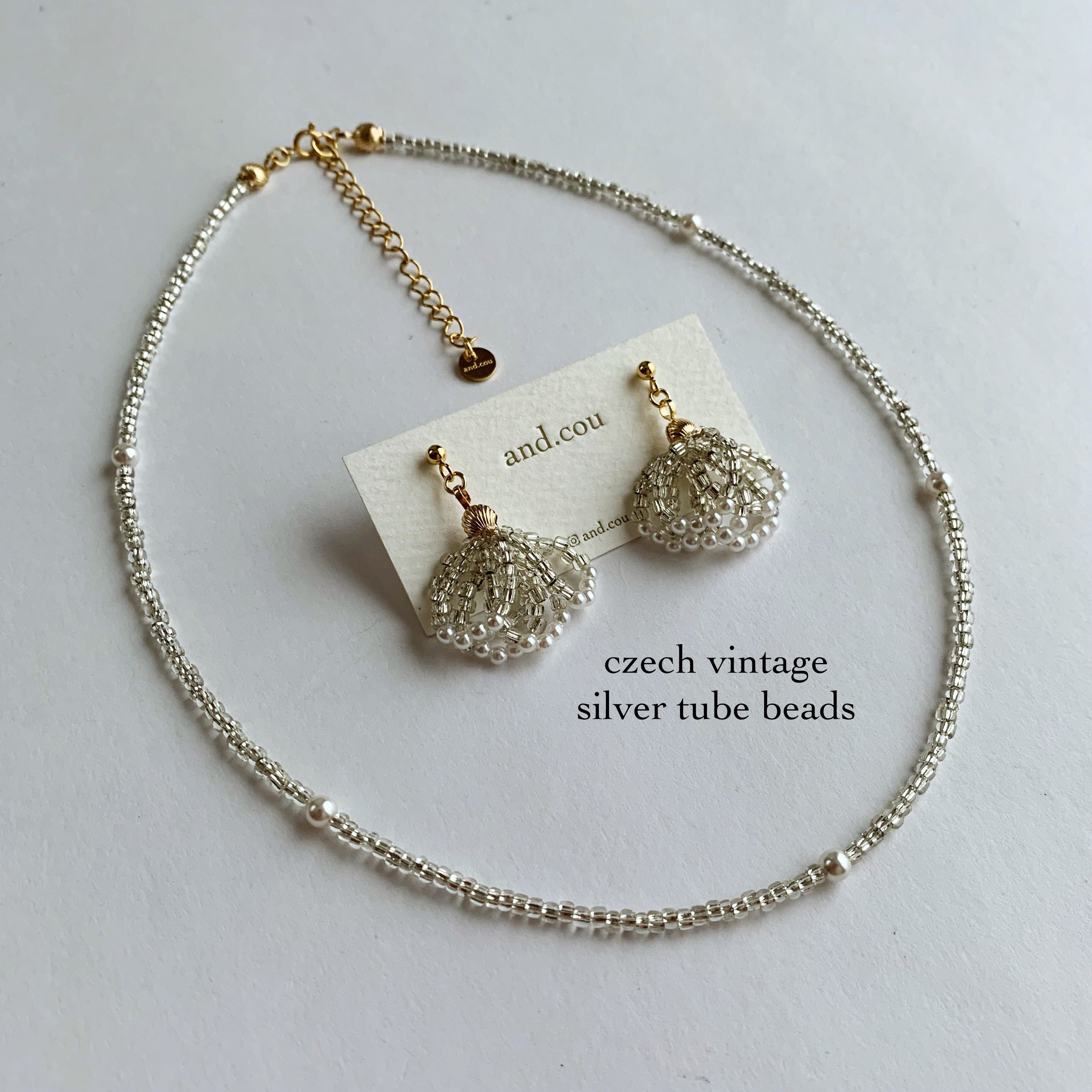 necklace ⁑ kurara/チェコヴィンテージビーズの首飾り アレルギー対応