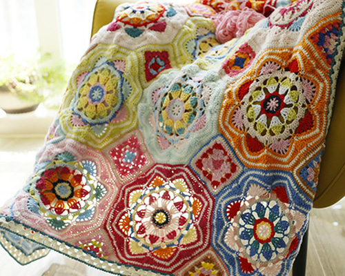 BQKN クロシェ ニット ラグ ビンテージ 透かし編み ブランケット AE be112100f931d8d26a914b75487163