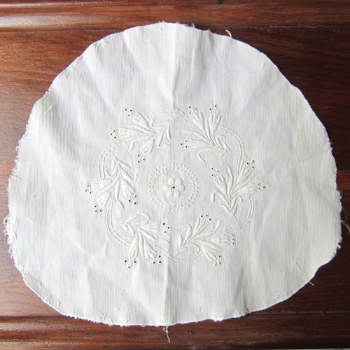 フランスアンティーク ボネ用 白刺繍 ヴィンテージ レース deparis