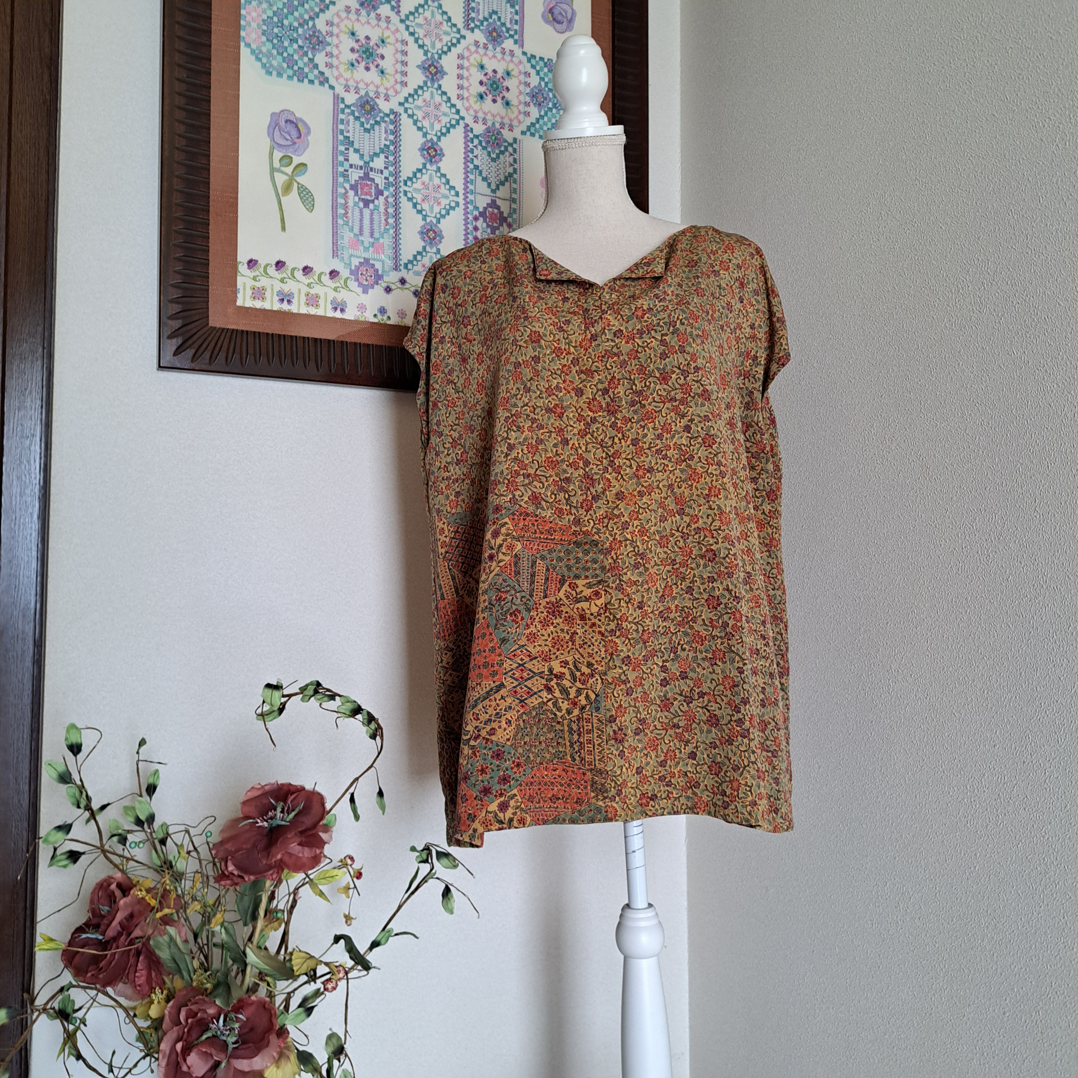 ★　着物リメイク/訪問着/チュニックブラウス/正絹/ハンドメイド！！　★