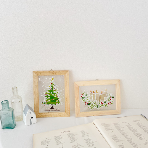 クリスマス　飾り　インテリア　雑貨　キャンドル　ステンドグラス　10個 クリスマス飾りインテリア雑貨キャンドルステンドグラス10個