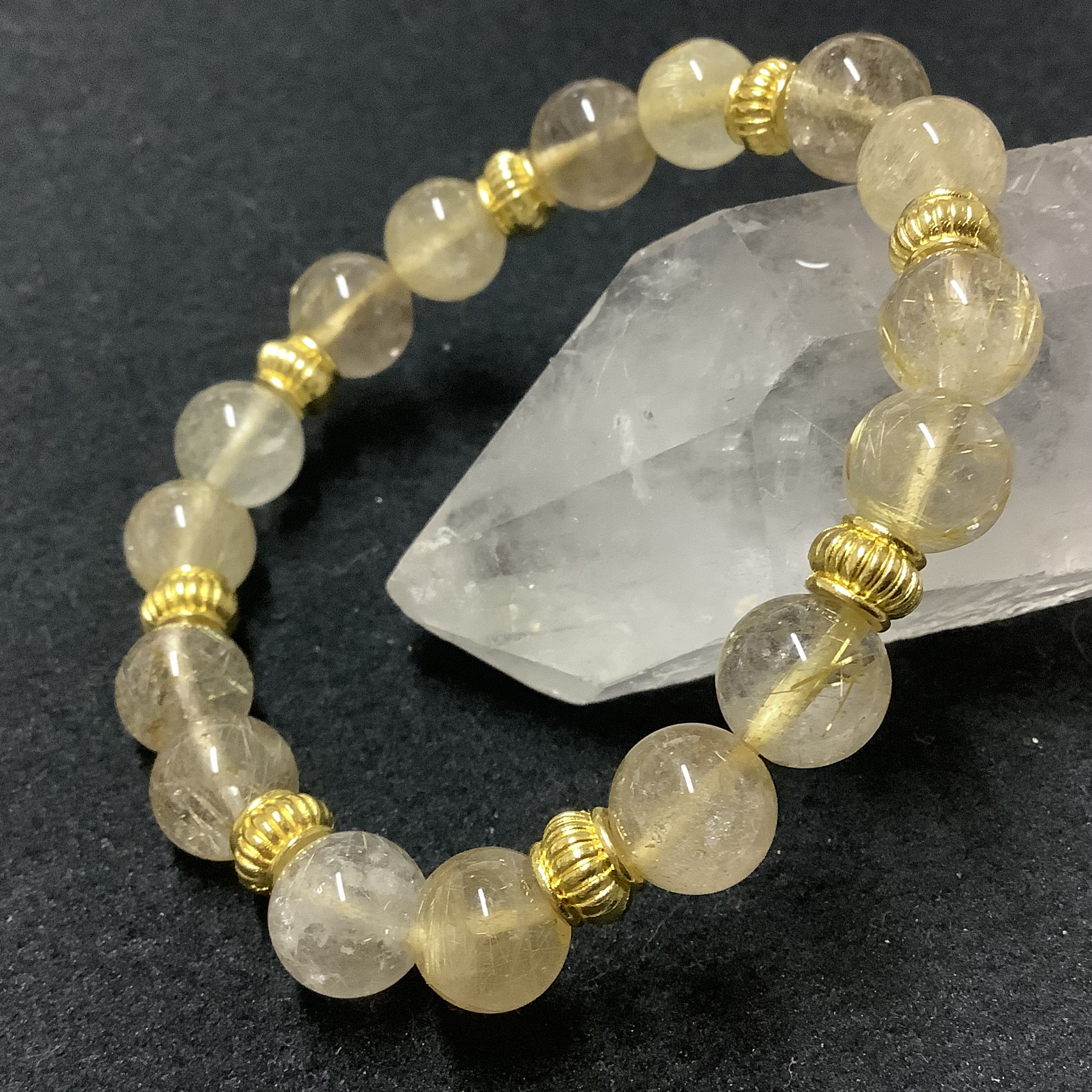 一点物☆ ヒーリングストーン 天然石 ルチルクォーツ ブレスレット