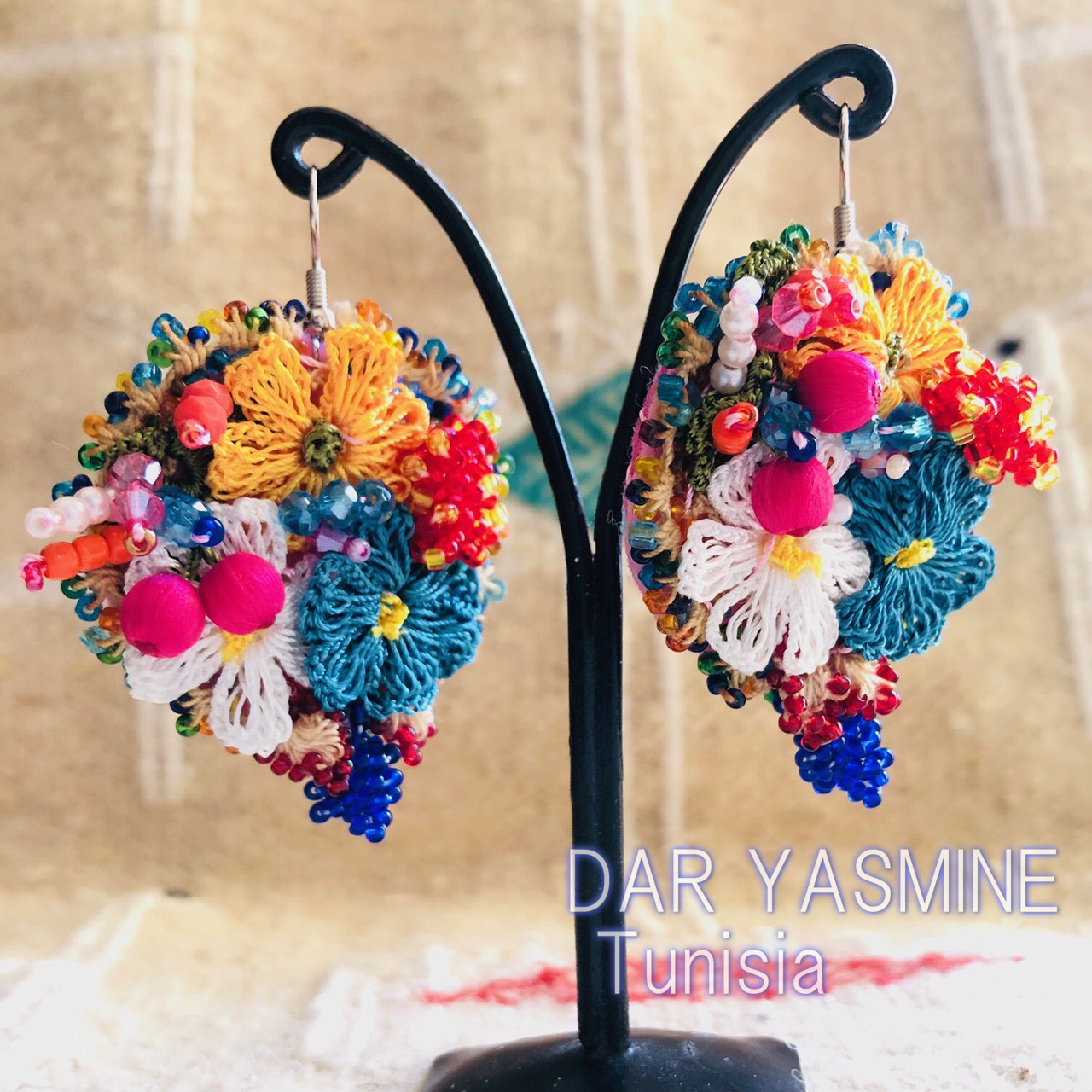 トルコ伝統工芸　oya刺繍　美と調和のジョフィエルを感じる　ピアス　1133＊