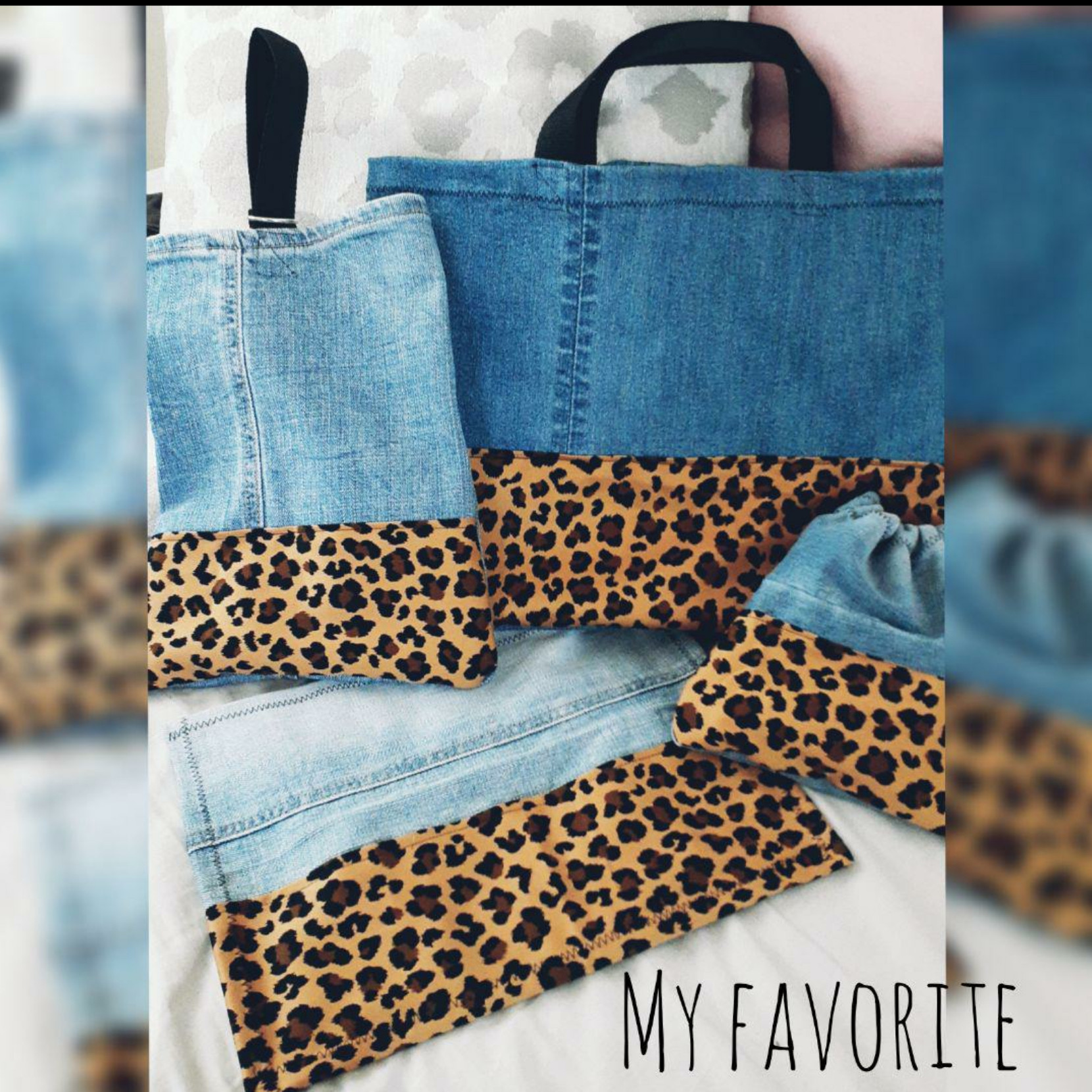 四点セット　ヒョウ柄　大人気　レッスンバッグ　給食袋　ランチョンマット