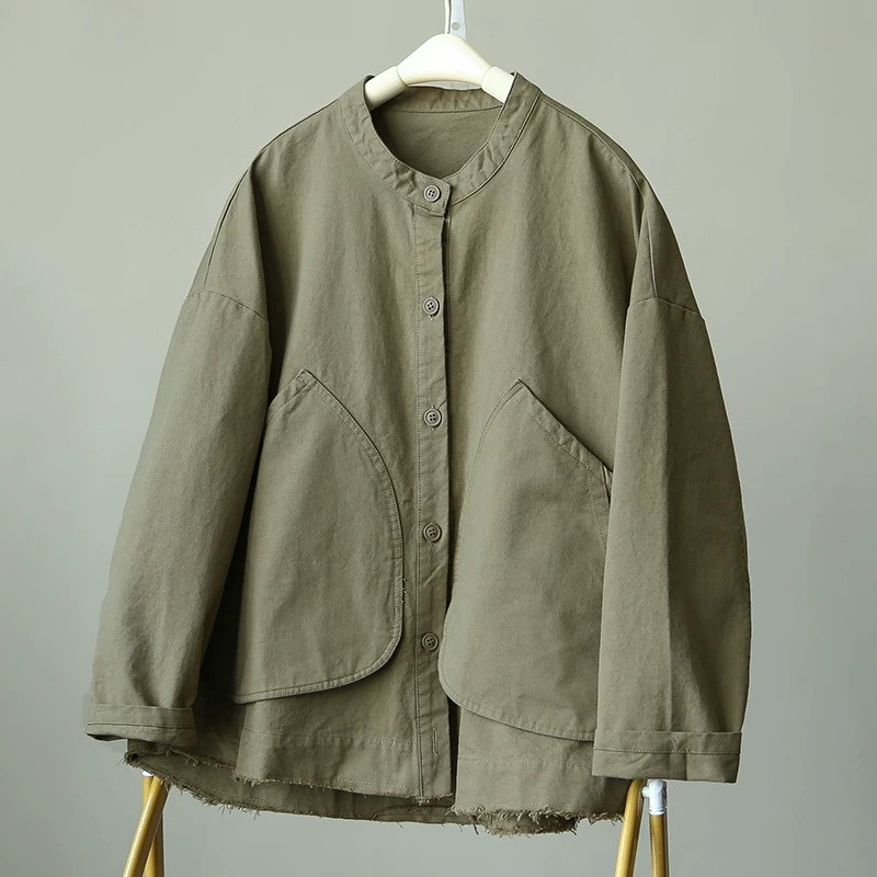 秋の着こなしの主役になるコート ゆったり トップス レディース  春 秋