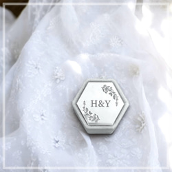 【名入れ】ベルベット ミラーリングピロー 1週間以内発送 指輪ケース 結婚指輪 婚約指輪 ベビーリング 結婚式 5枚目の画像