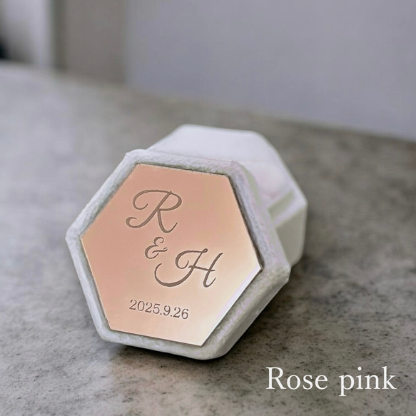 【名入れ】ベルベット ミラーリングピロー 1週間以内発送 指輪ケース 結婚指輪 婚約指輪 ベビーリング 結婚式 6枚目の画像