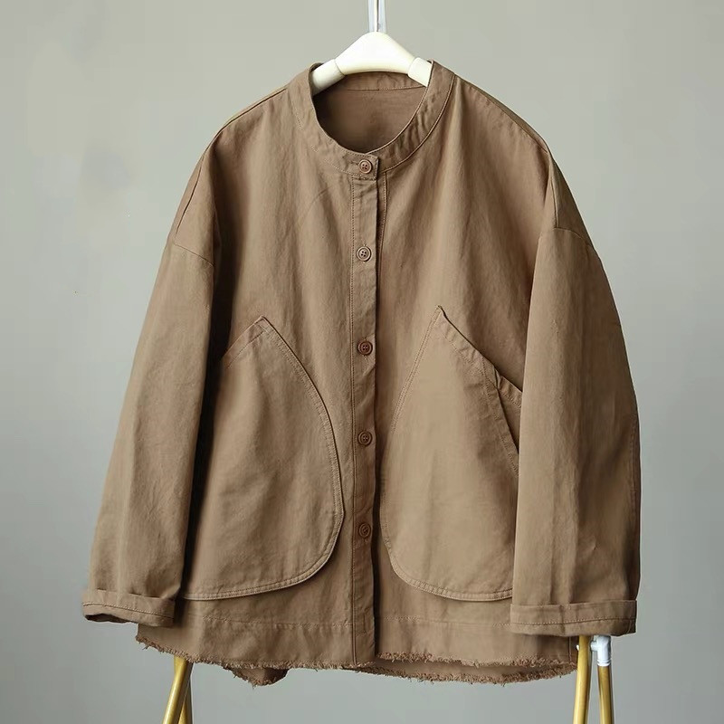 秋の着こなしの主役になるコート ゆったり トップス レディース  春 秋