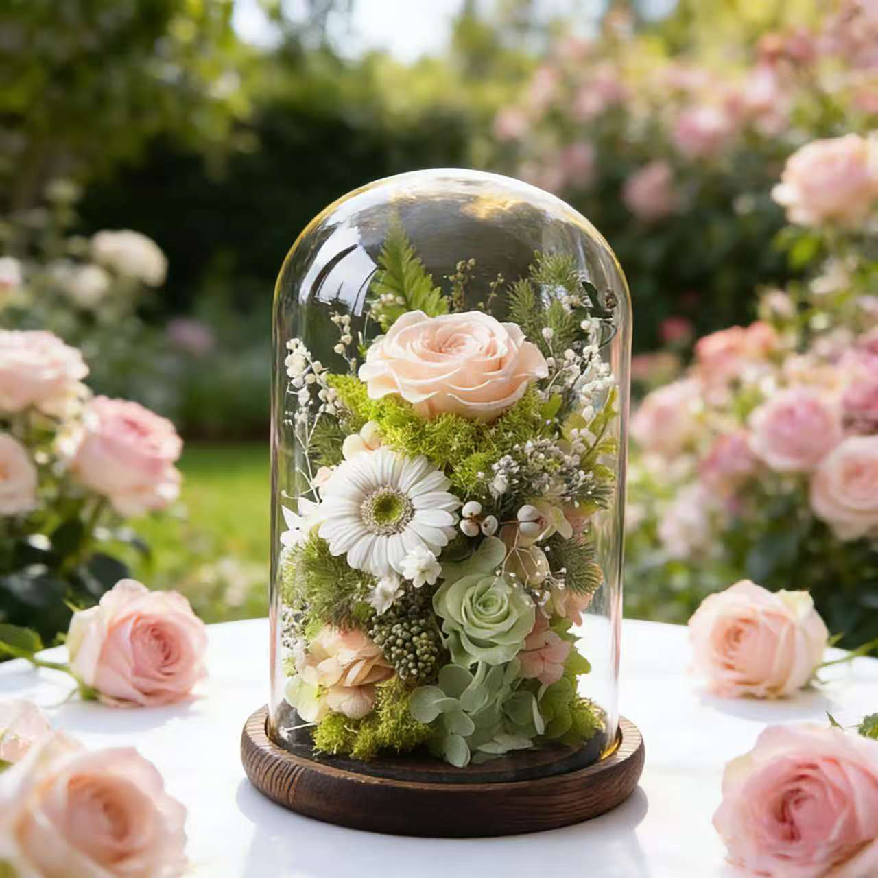 花飾り 玄関に飾る バラ 薔薇 ローズ、笑顔、プリザーブドフラワー、ドライフラワー、アレンジメント、開店・開業祝い