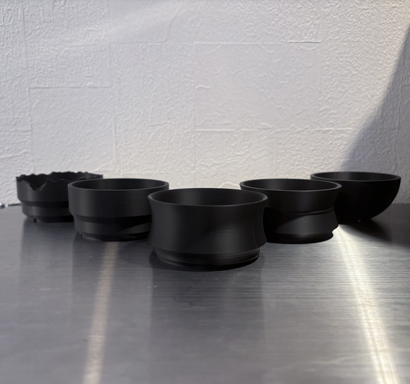 CURVE （Matte Black）3~8号 6点セット 作家鉢 アガベ 大型 CURVE （Matte Black）3~8号 6点セット 作家鉢 アガベ 大型