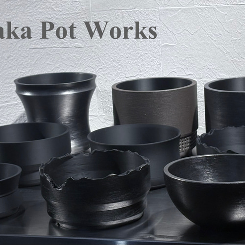 CURVE （Black）6,7,8号 3点セット 作家鉢 アガベ 大型 dショッピング |アガベ (ベネズエラ) ブラック キューブ型 陶器