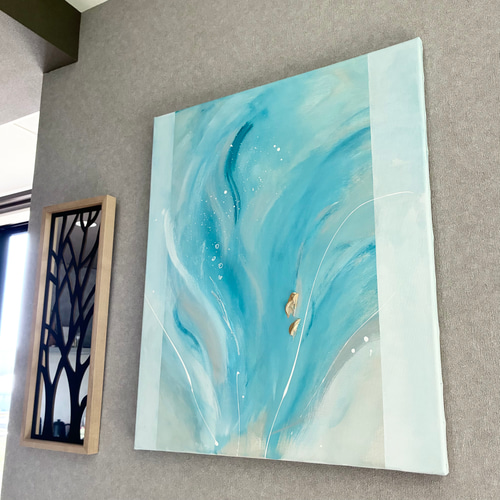 holiday＊木製パネル　絵画　原画　抽象画　テクスチャーアート　冬　モダン 抽象画 73×60.5㎝ 花 モダン 北欧 アートパネル テクスチャーアート