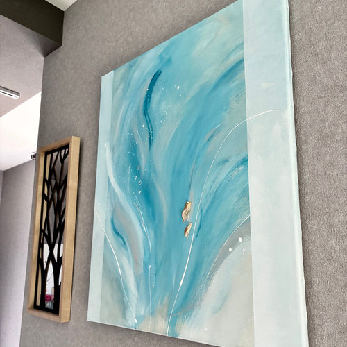抽象画 73×60.5㎝ 花 モダン 北欧 アートパネル テクスチャーアート
