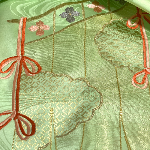 正絹】着物リメイク 豪華振袖ドレス／チューブトップワンピース