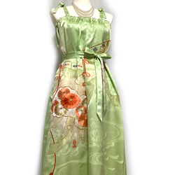 正絹】着物リメイク 豪華振袖ドレス／チューブトップワンピースタイプ