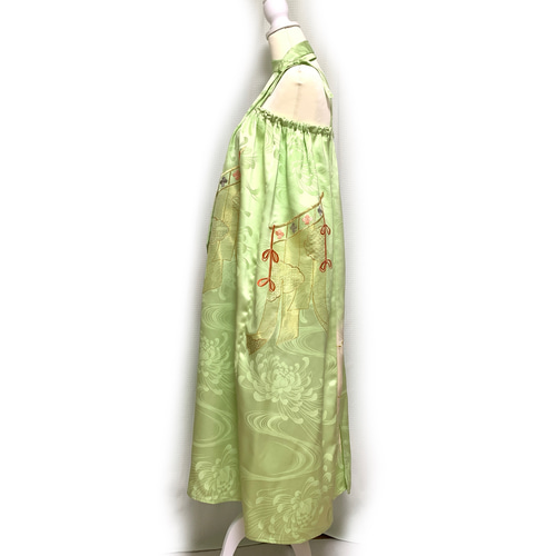 正絹】着物リメイク 豪華振袖ドレス／チューブトップワンピースタイプ