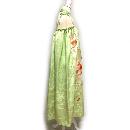 着物　振袖　ワンピース　ドレス　大きいサイズ　正絹　リメイク　ハンドメイド ワンピース ドレス フォーマル LL 振袖 正絹 着物リメイク