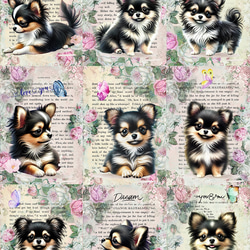 オリジナル 生地 パネル生地 ハンドメイド素材 犬柄 ヨーキー