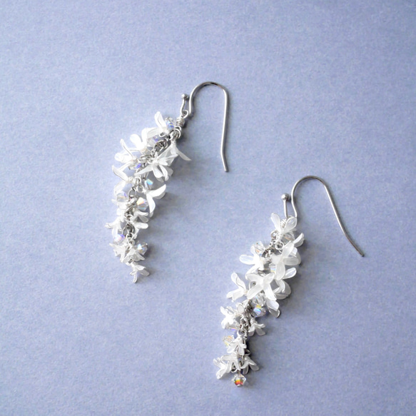 秋香る銀木犀　イヤリング/ピアス　ディップアート　ディップフラワー　 8枚目の画像