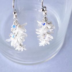 秋香る銀木犀　イヤリング/ピアス　ディップアート　ディップフラワー　 5枚目の画像