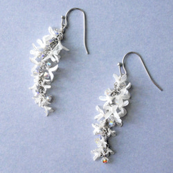 秋香る銀木犀　イヤリング/ピアス　ディップアート　ディップフラワー　 9枚目の画像