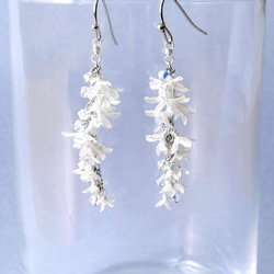 秋香る銀木犀　イヤリング/ピアス　ディップアート　ディップフラワー　 3枚目の画像