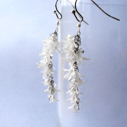 秋香る銀木犀　イヤリング/ピアス　ディップアート　ディップフラワー　 2枚目の画像