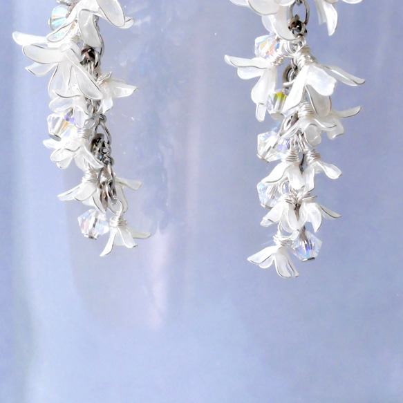 秋香る銀木犀　イヤリング/ピアス　ディップアート　ディップフラワー　 7枚目の画像