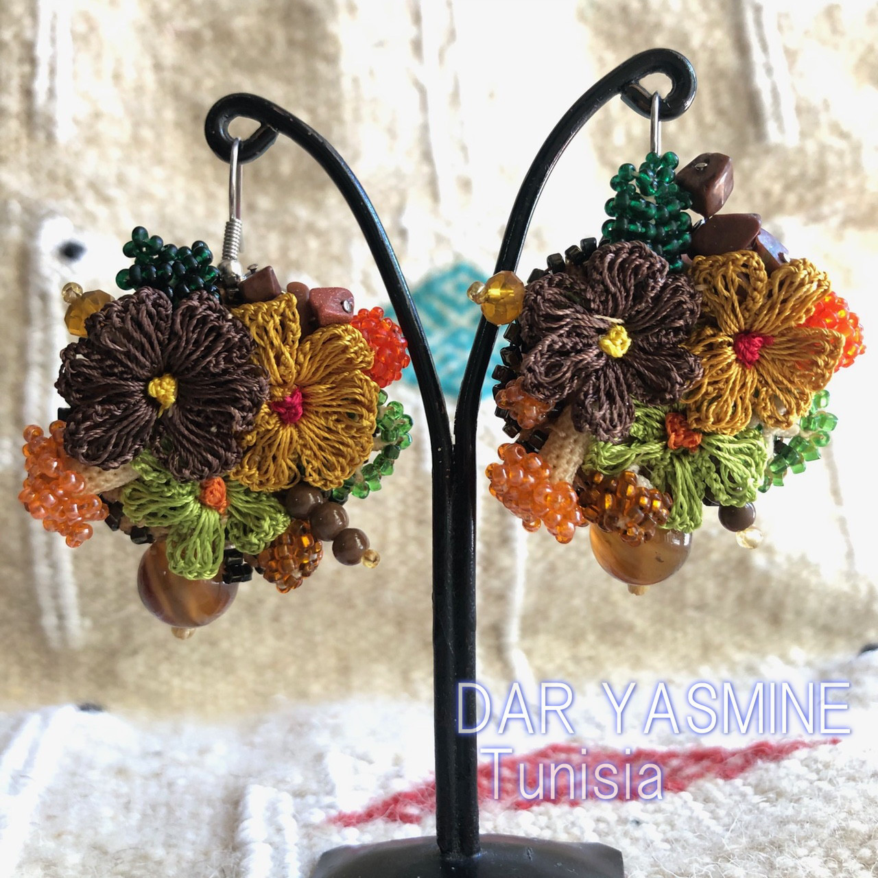 トルコ伝統工芸　oya刺繍　ラジエルとつながる魂の記憶　ピアス　1137＊