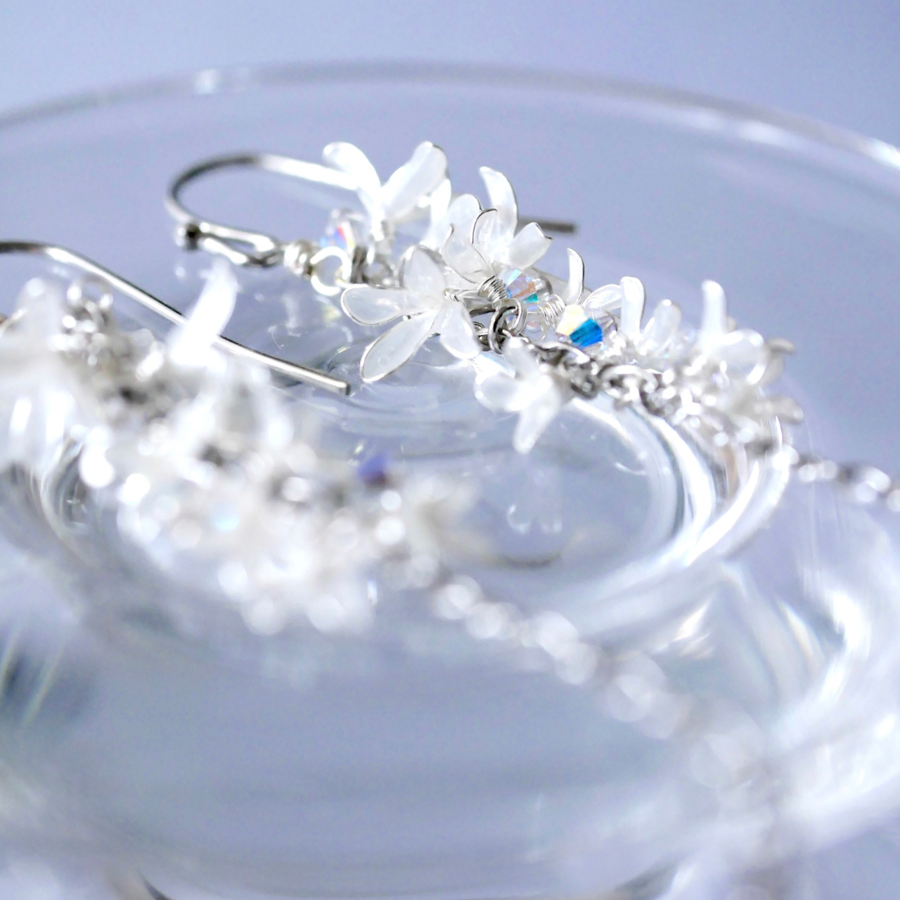 秋香る銀木犀　イヤリング/ピアス　ディップアート　ディップフラワー