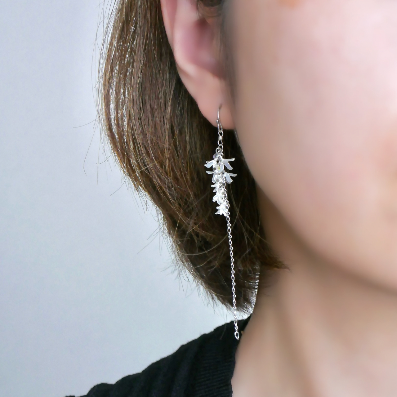 秋香る銀木犀　イヤリング/ピアス　ディップアート　ディップフラワー