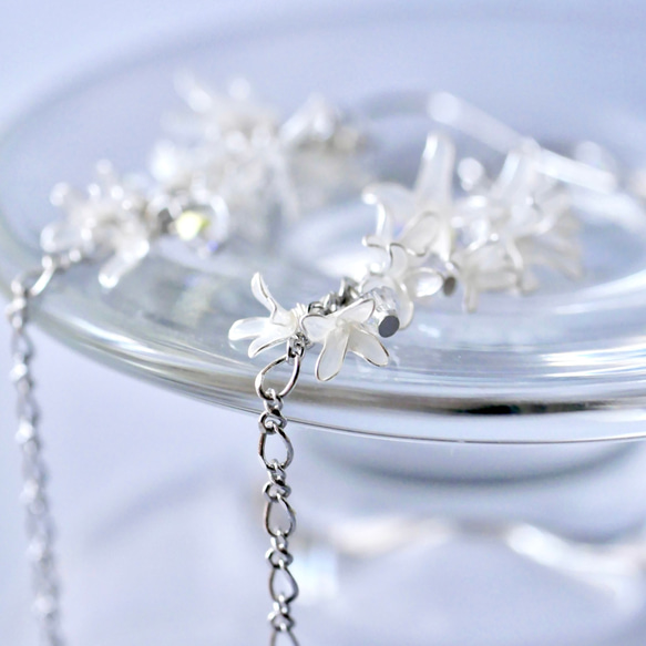 秋香る銀木犀　イヤリング/ピアス　ディップアート　ディップフラワー　 4枚目の画像