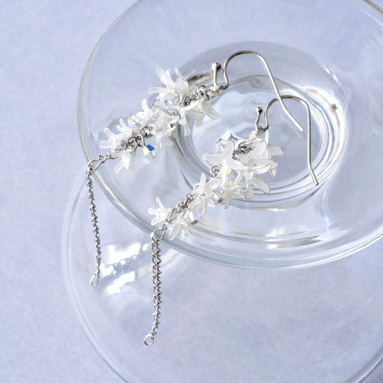 秋香る銀木犀　イヤリング/ピアス　ディップアート　ディップフラワー