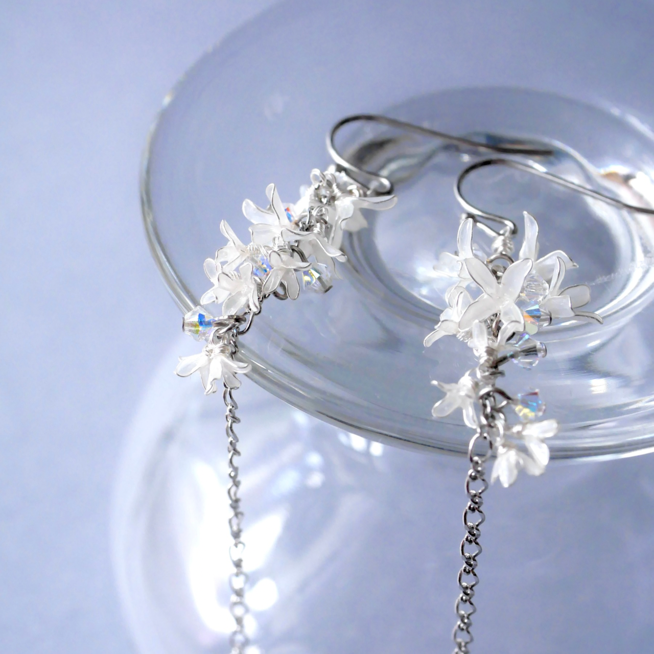 秋香る銀木犀　イヤリング/ピアス　ディップアート　ディップフラワー