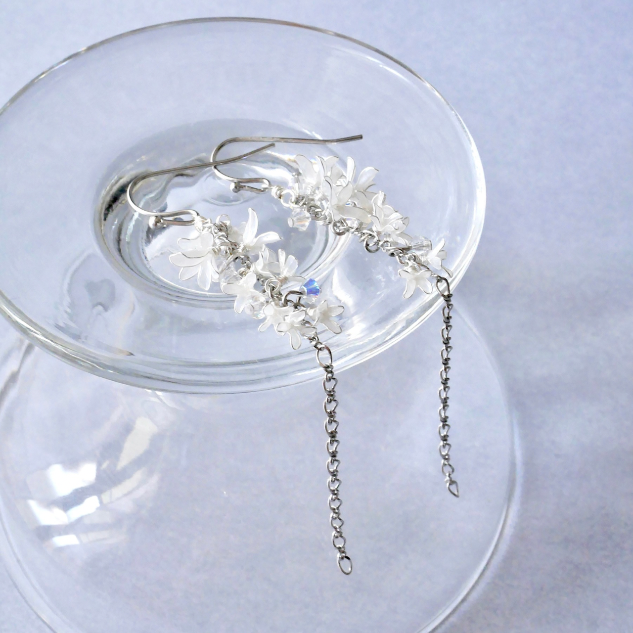 秋香る銀木犀　イヤリング/ピアス　ディップアート　ディップフラワー