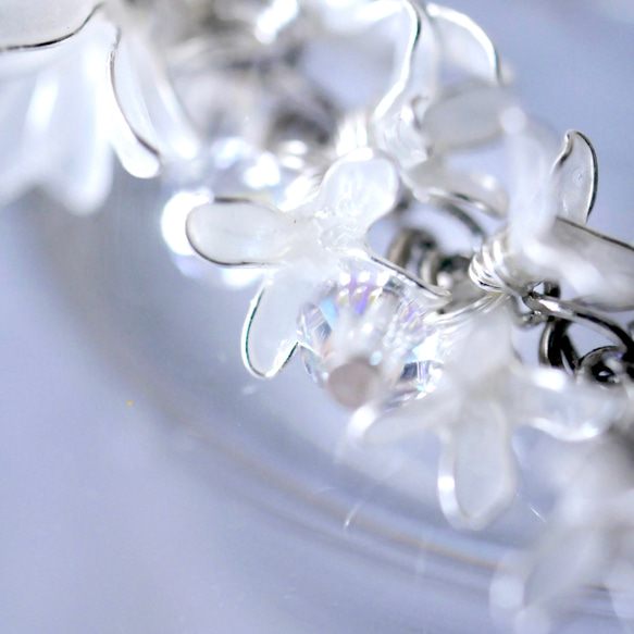 秋香る銀木犀　イヤリング/ピアス　ディップアート　ディップフラワー　 8枚目の画像