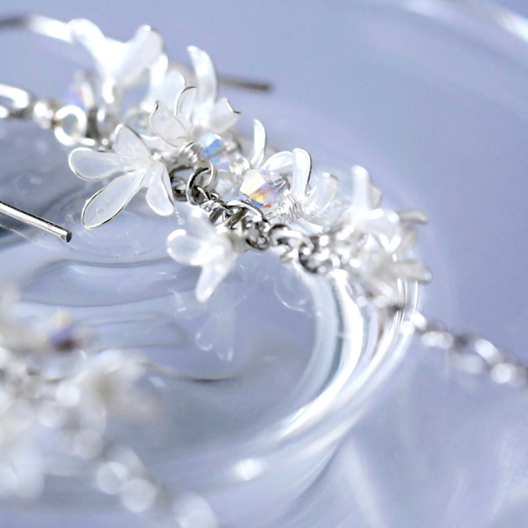 秋香る銀木犀　イヤリング/ピアス　ディップアート　ディップフラワー　 10枚目の画像