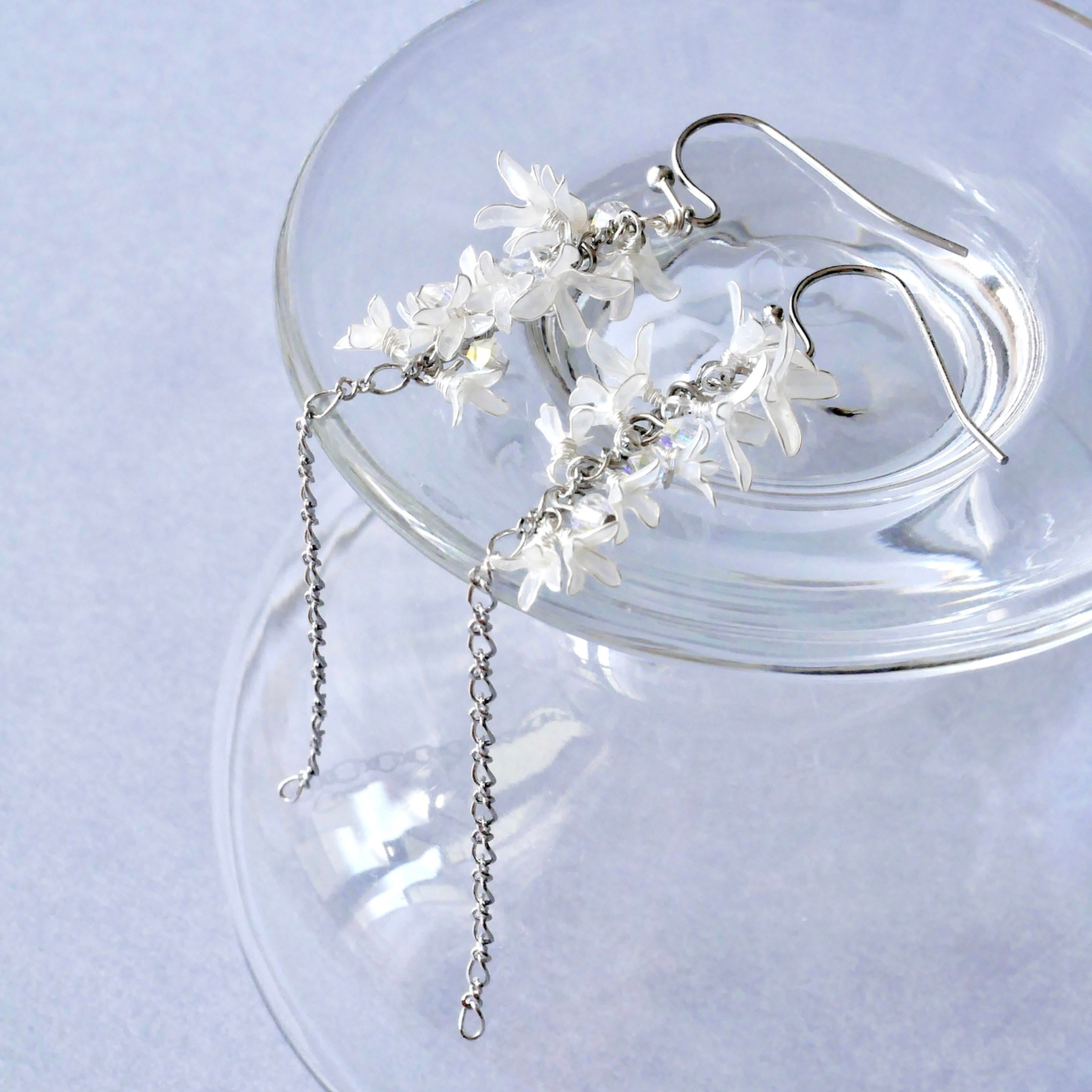 秋香る銀木犀　イヤリング/ピアス　ディップアート　ディップフラワー