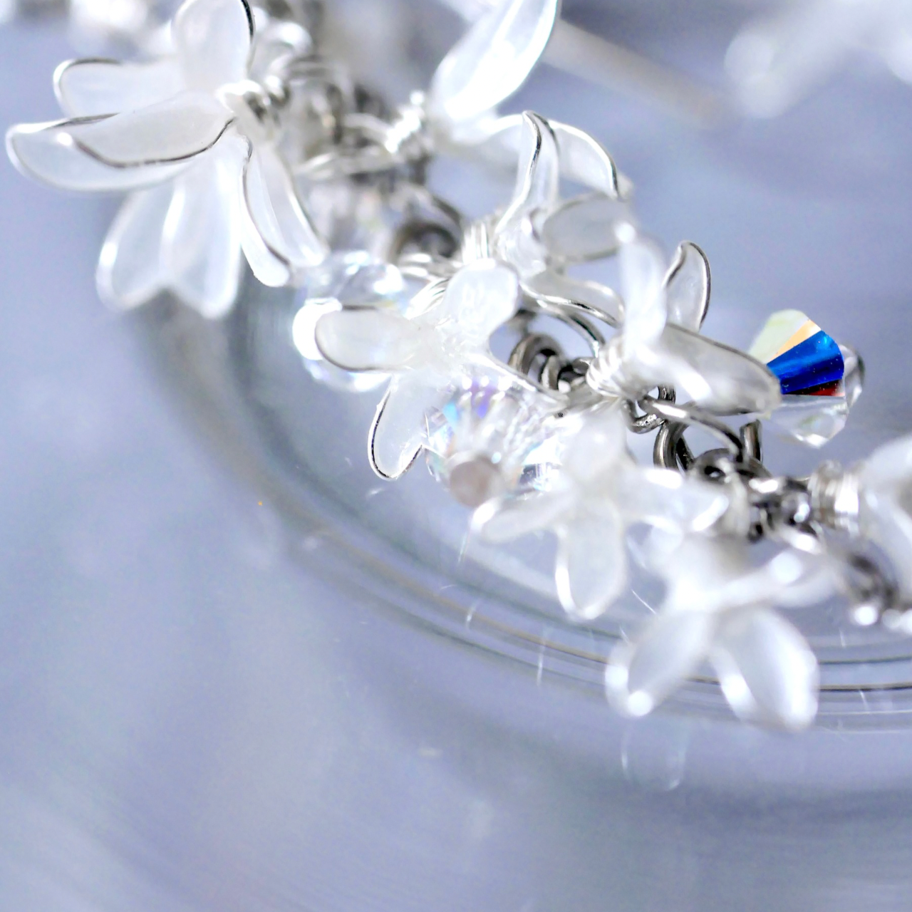 秋香る銀木犀　イヤリング/ピアス　ディップアート　ディップフラワー