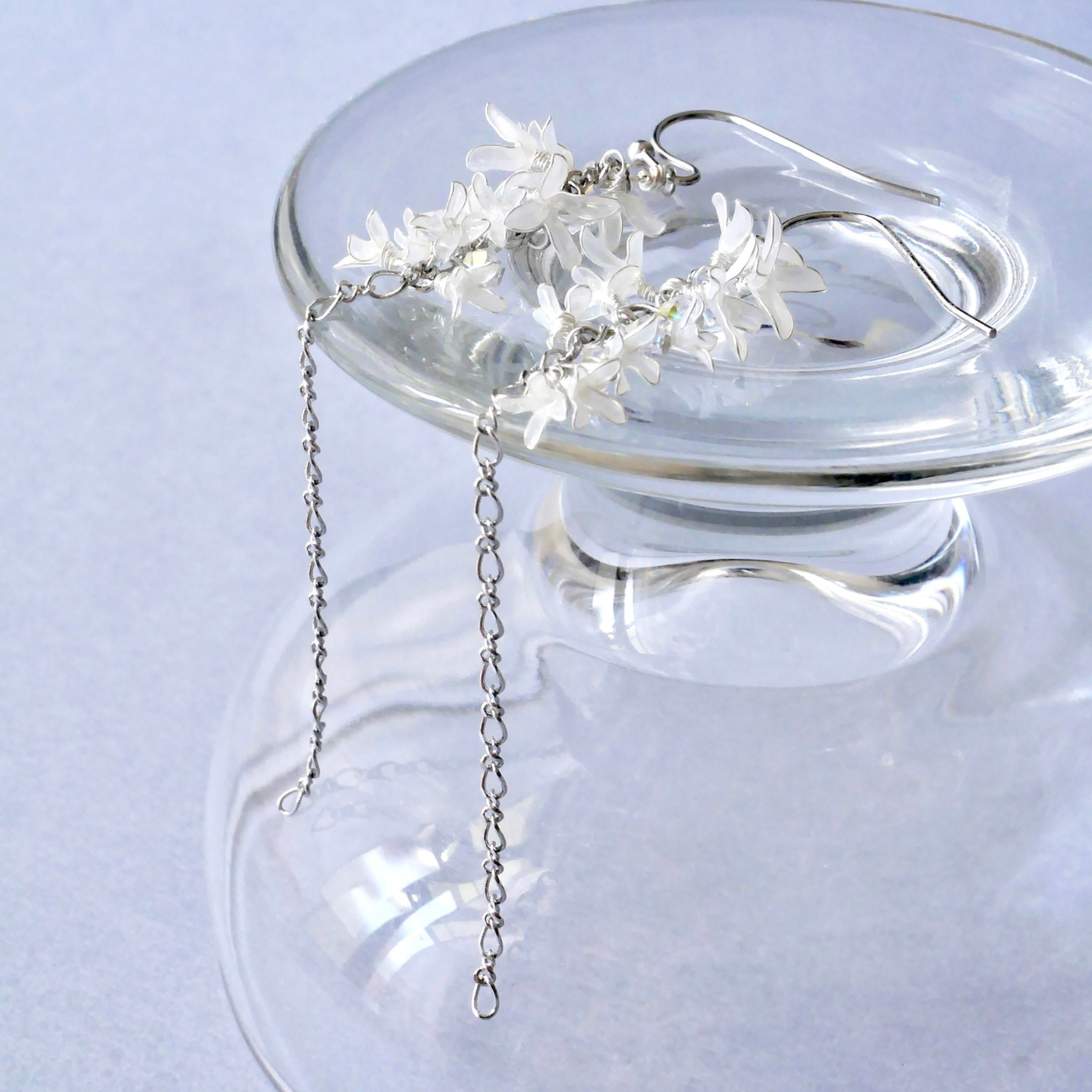 秋香る銀木犀　イヤリング/ピアス　ディップアート　ディップフラワー